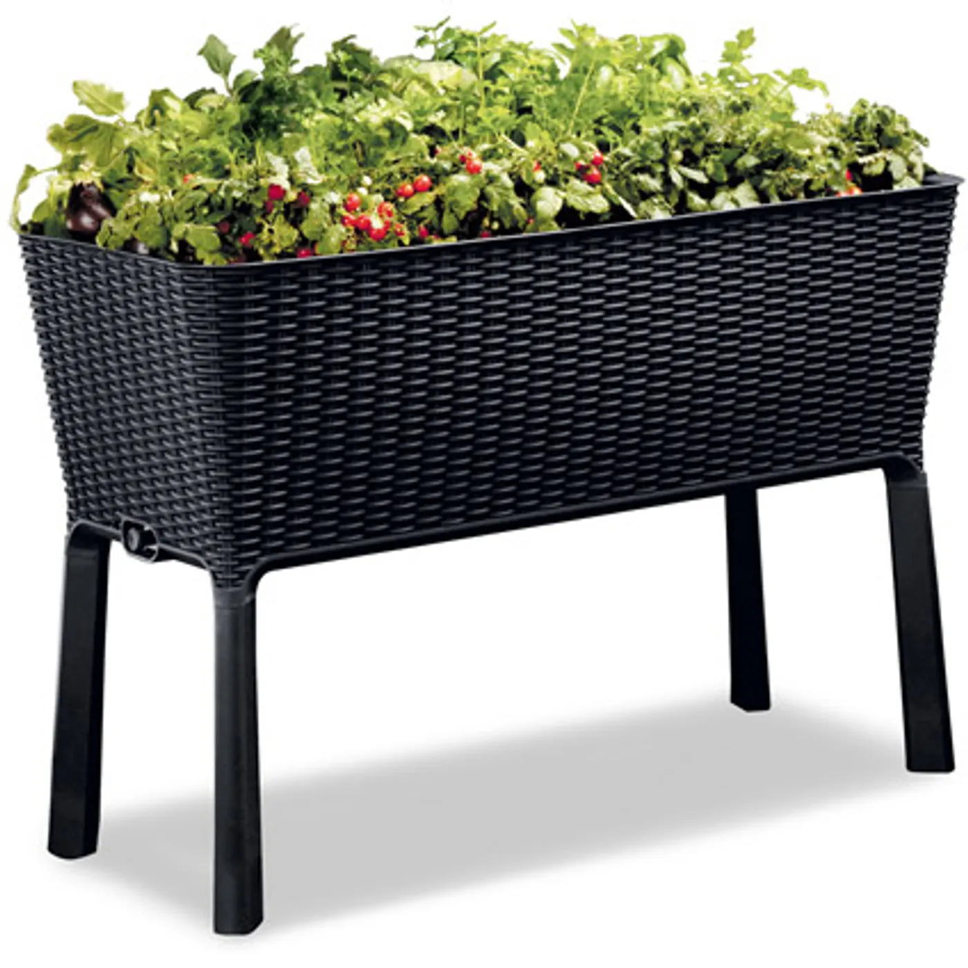 Ratan kweekbak op poten Rattan moestuinbak op poten